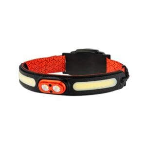 A dog collar with an orange glow in the dark band.