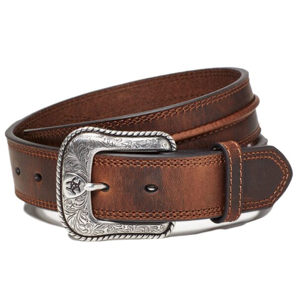ARIAT Men's Brown Rowdy Center Leather Belt