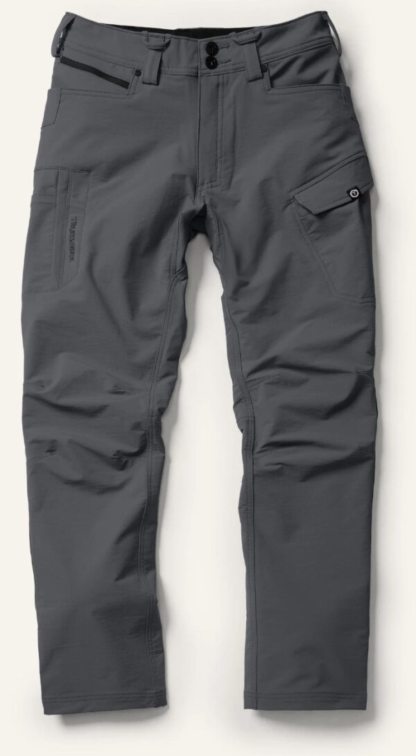 A pair of pants that are on the ground.