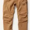 A pair of brown pants are on the ground.