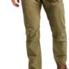 A man wearing khaki pants and boots.