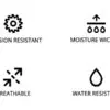 A black and white picture of four different symbols.