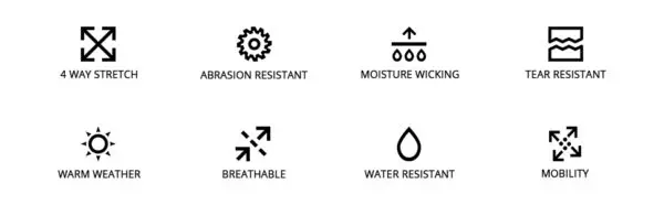 A black and white picture of four different symbols.