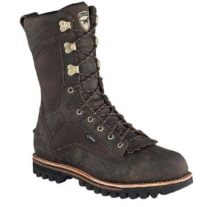 A pair of boots that are brown and black.