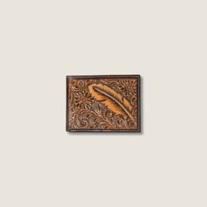 A brown wooden plaque with a picture of a snake.