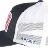 ARIAT Men's Logo Mesh With Flag Patch Snapback Baseball Cap - Navy (1517603) - Image 3