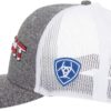 A hat that is on top of a baseball cap.