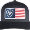 ARIAT Men's Logo Mesh With Flag Patch Snapback Baseball Cap - Navy (1517603) - Image 4