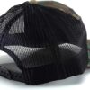 A black and green hat with a mesh back