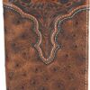 ARIAT Men's Ostrich Print Floral Embossed Rodeo Wallet (A3553102)