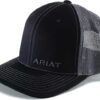 ARIAT Men's Flexfit 110 Solid Black Corner Brand Snapback - Black (1597501)