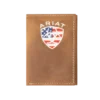 ARIAT Men's Flag Shield Tri-Fold Wallet- Aged Bark (A35548217)
