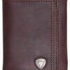 ARIAT Men's Small Shield Tri-Fold Wallet - Brown (A35122283)
