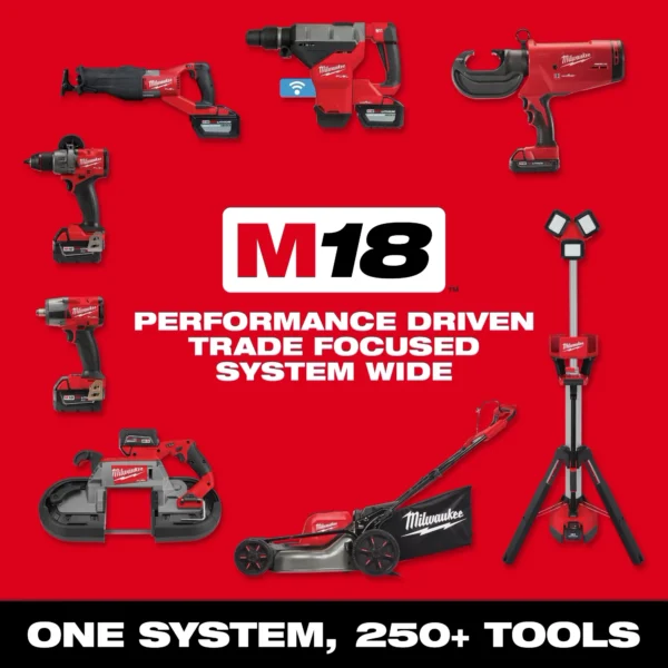 A red and black poster with various tools.