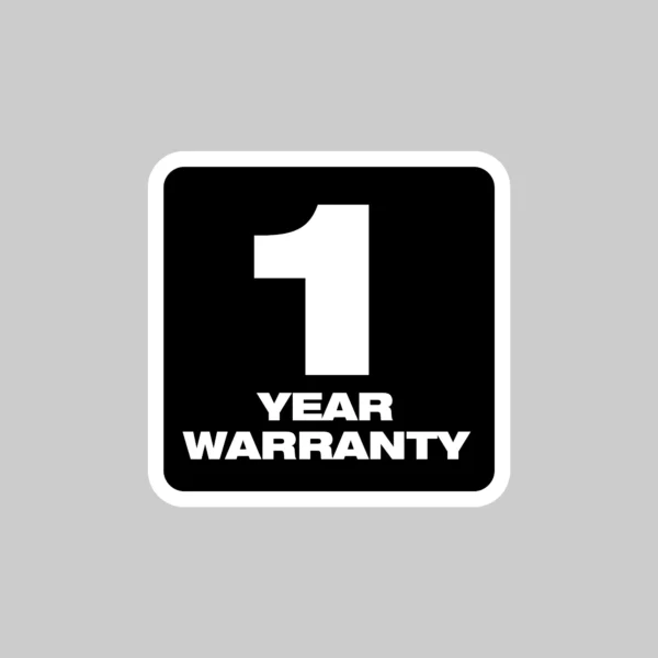 A black and white picture of a 1 year warranty