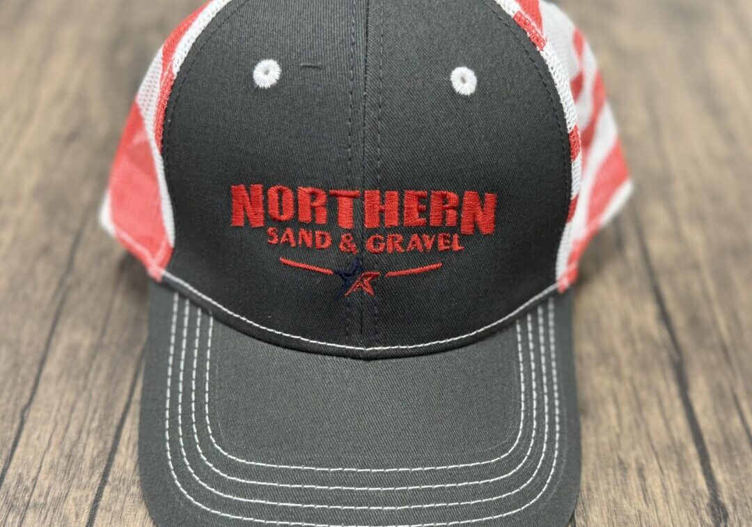 A black and red hat with the words northern tools & equipment on it.